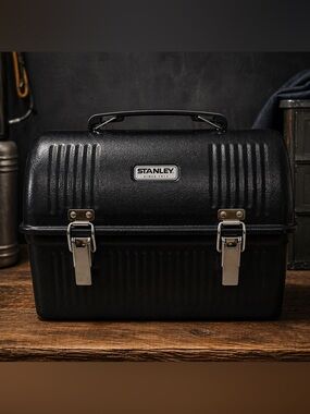 Stanley Classic Black Metal Lunch Box 10 Qt Rugged Style No Thermos